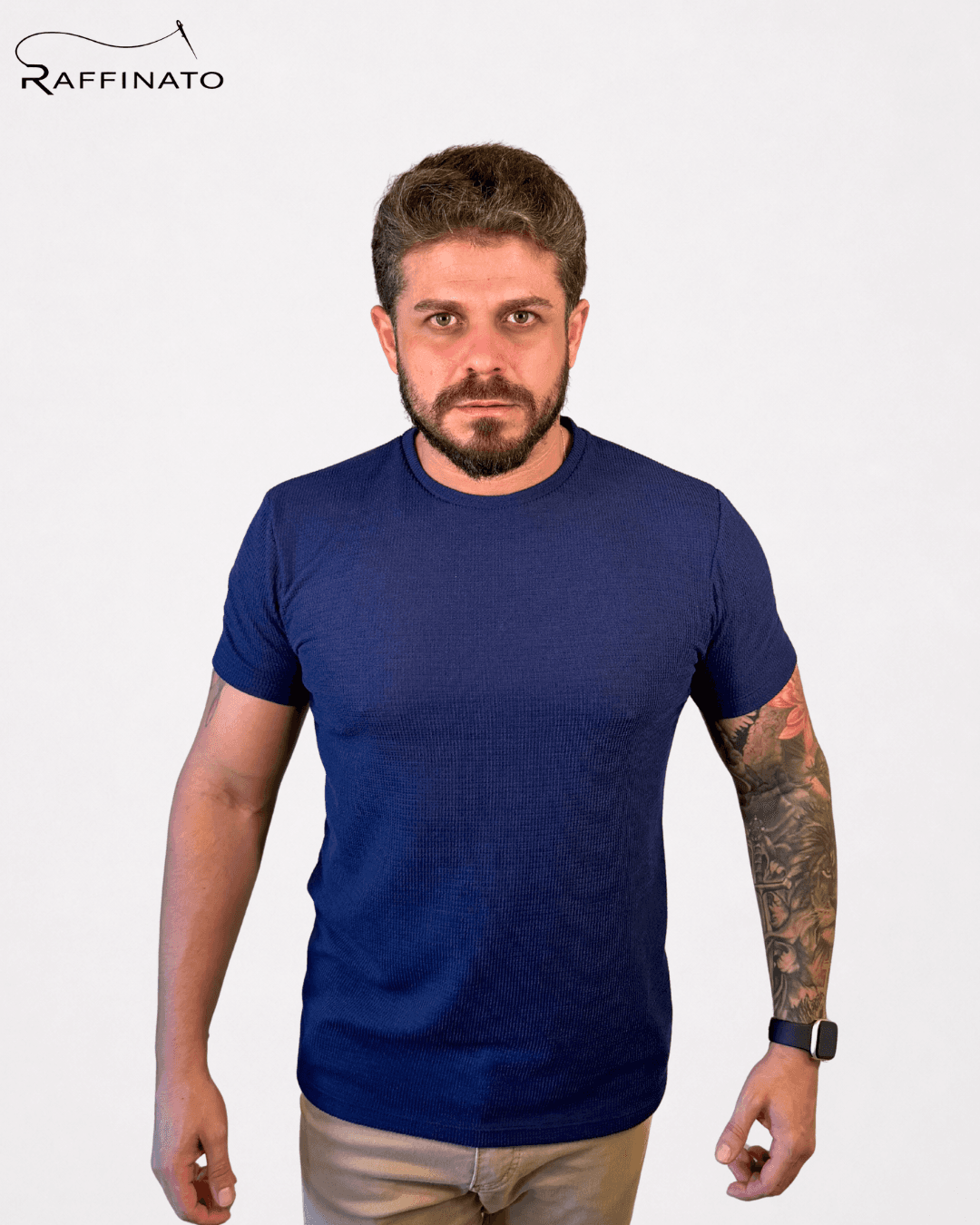 Texturizada Masculino Azul Marinho